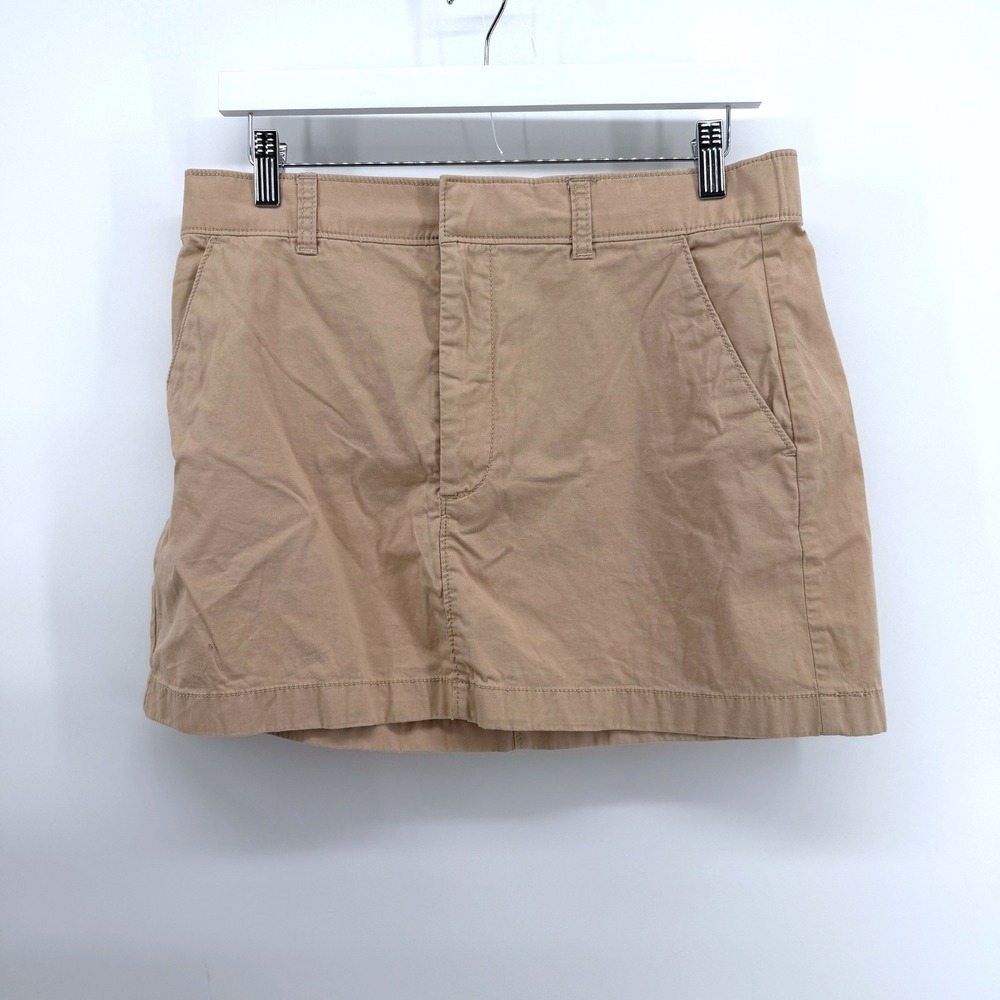 Abercrombie & Fitch Mini Skirt Chino Elastic Back Medium Tan Womens Casual